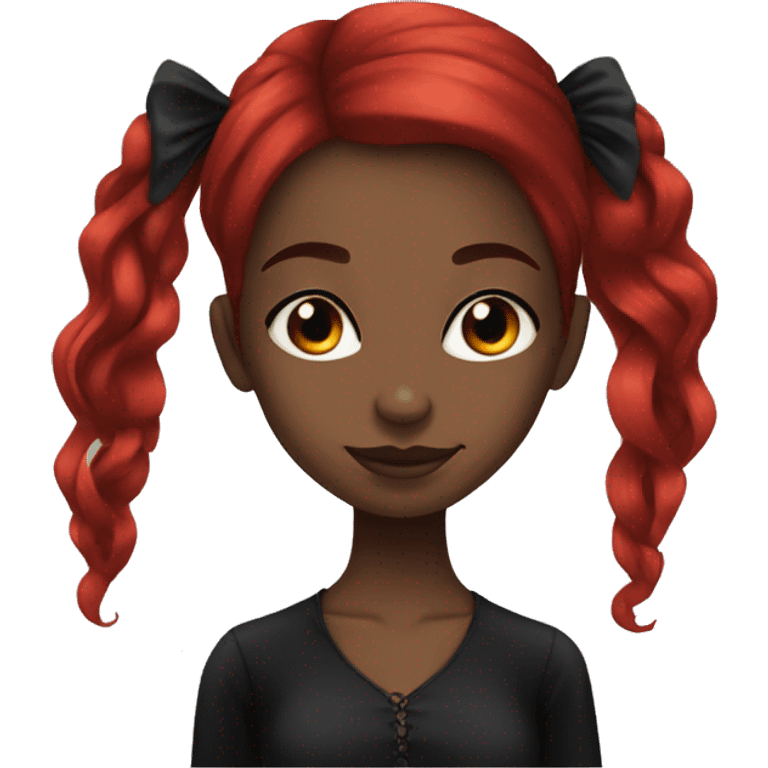 Black pretty girl with red hair gothic emoji