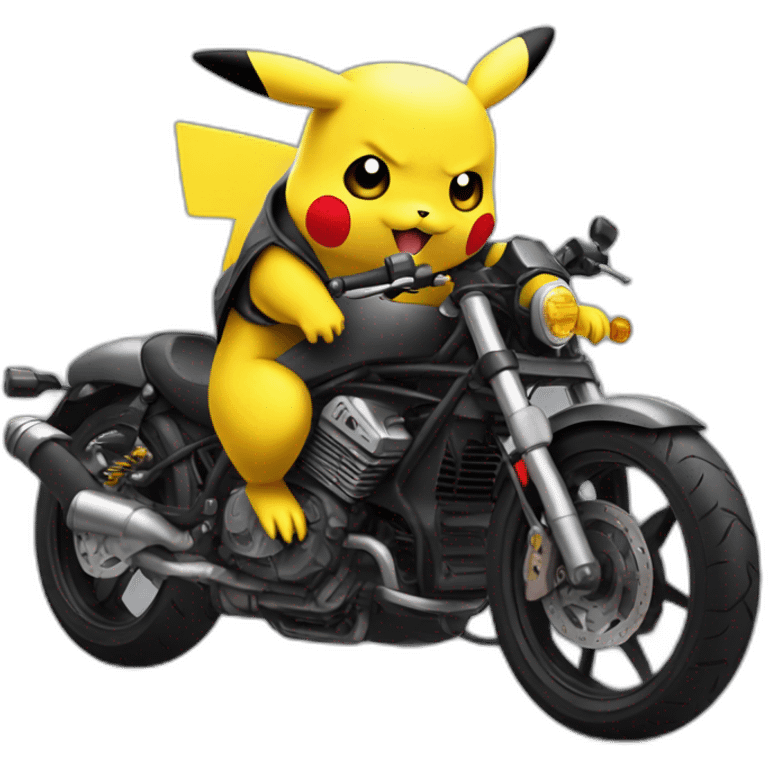 Pikachu samouraï sur une moto emoji