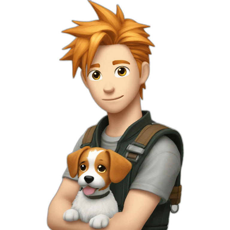 ginger cloud strife. With dog pet emoji