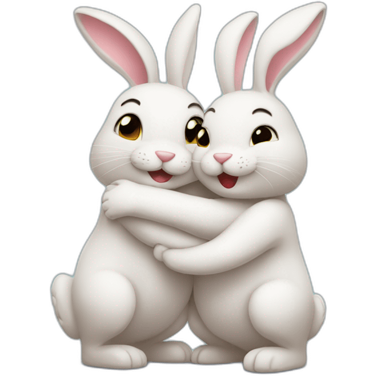 hugging bunnies emoji