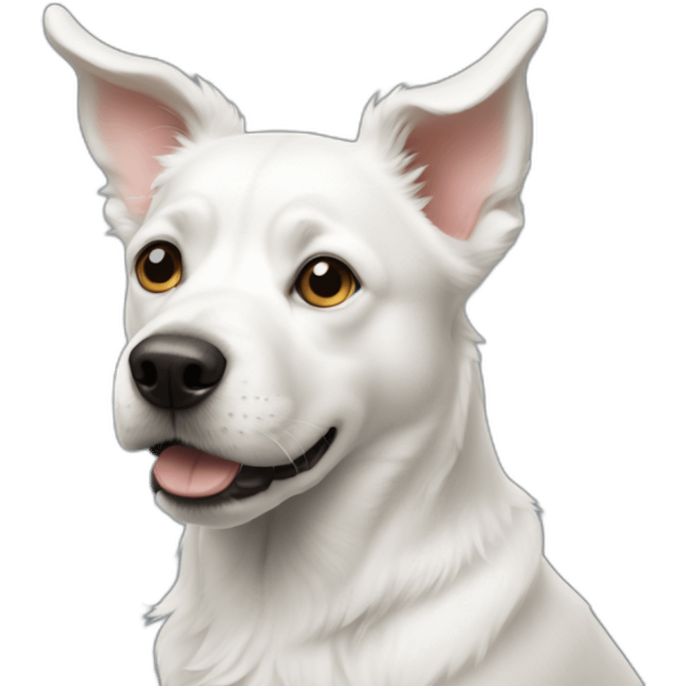 white dog with little ear emoji