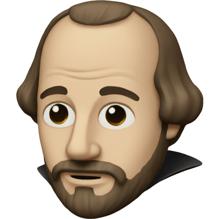 Shakespeare holds a tragic mask in his hand emoji