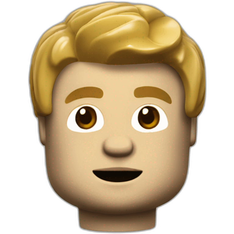 Lego mini figure with standard Lego hair and stubble  emoji