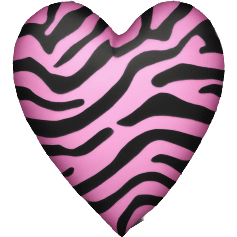 Pink black zebra heart  emoji