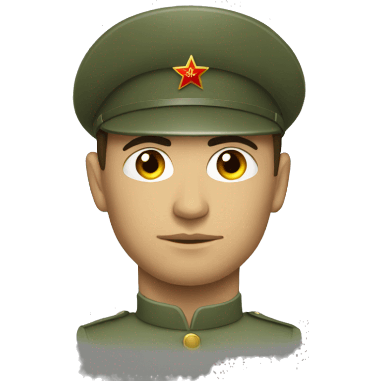 ussr soldier serious with military takes emoji