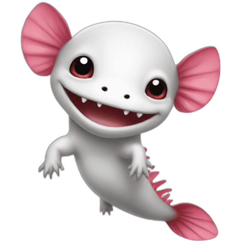 smiling axolotl waving emoji