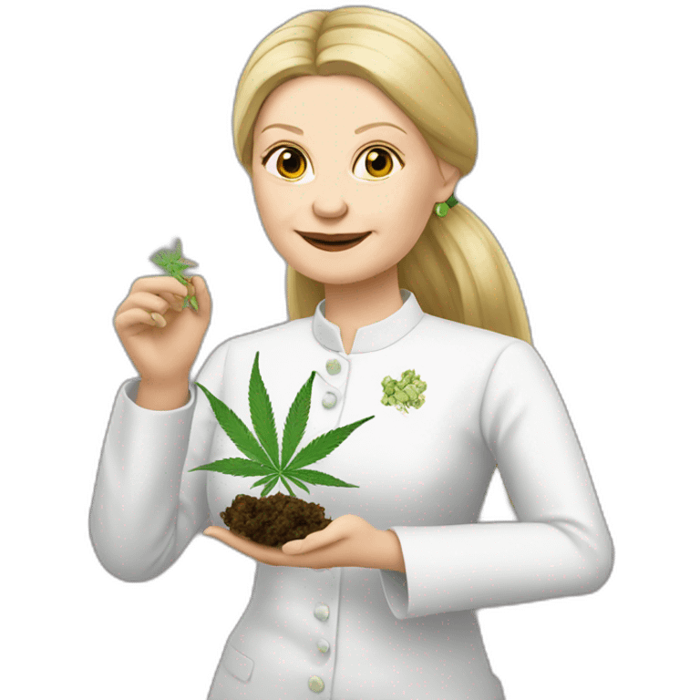 Tymoshenko holds cannabis emoji