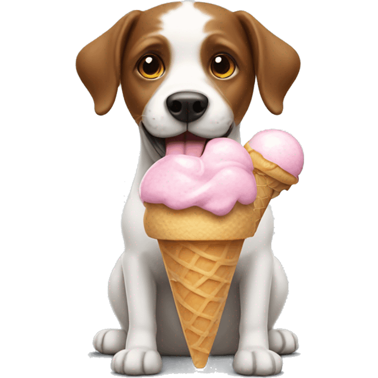 Dog with ice cream  emoji