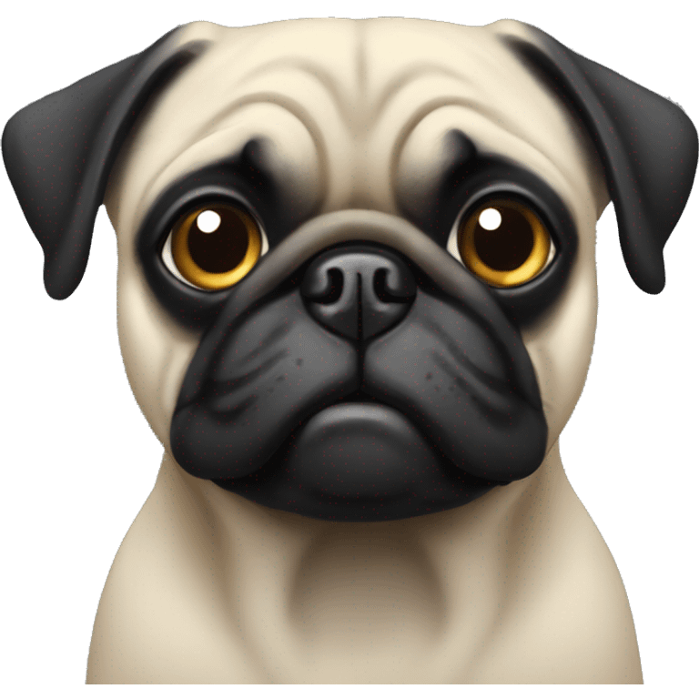 Black pug  emoji