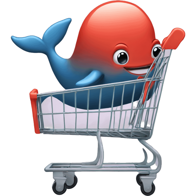 shopping cart with whale in it emoji