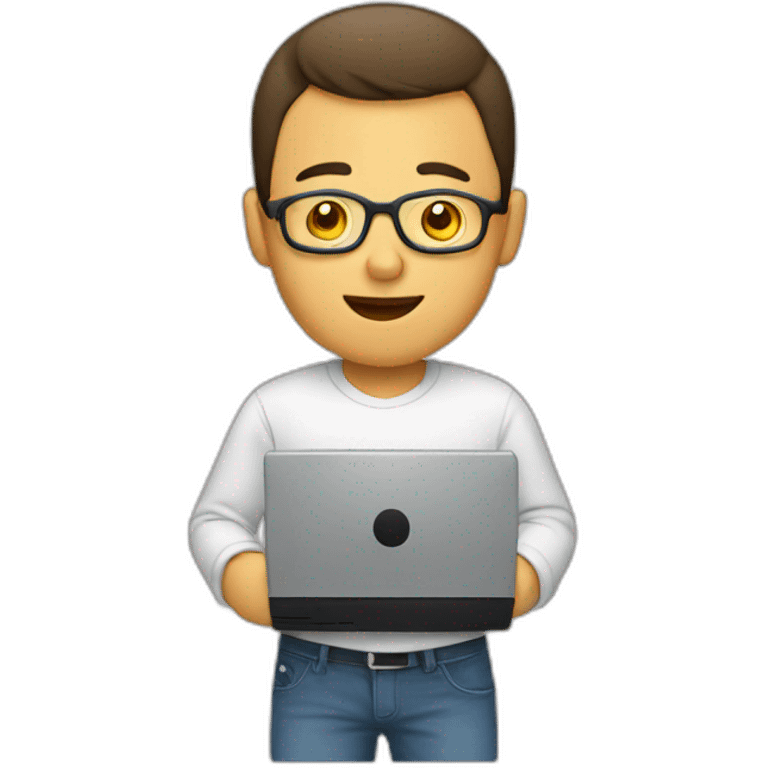 man with computer emoji