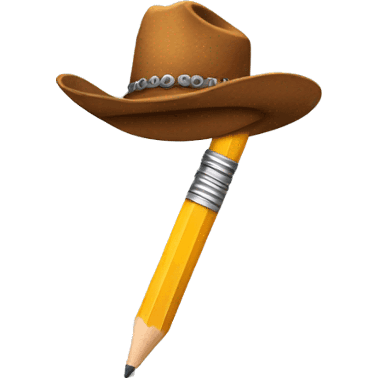 Pencil with cowboy hat emoji