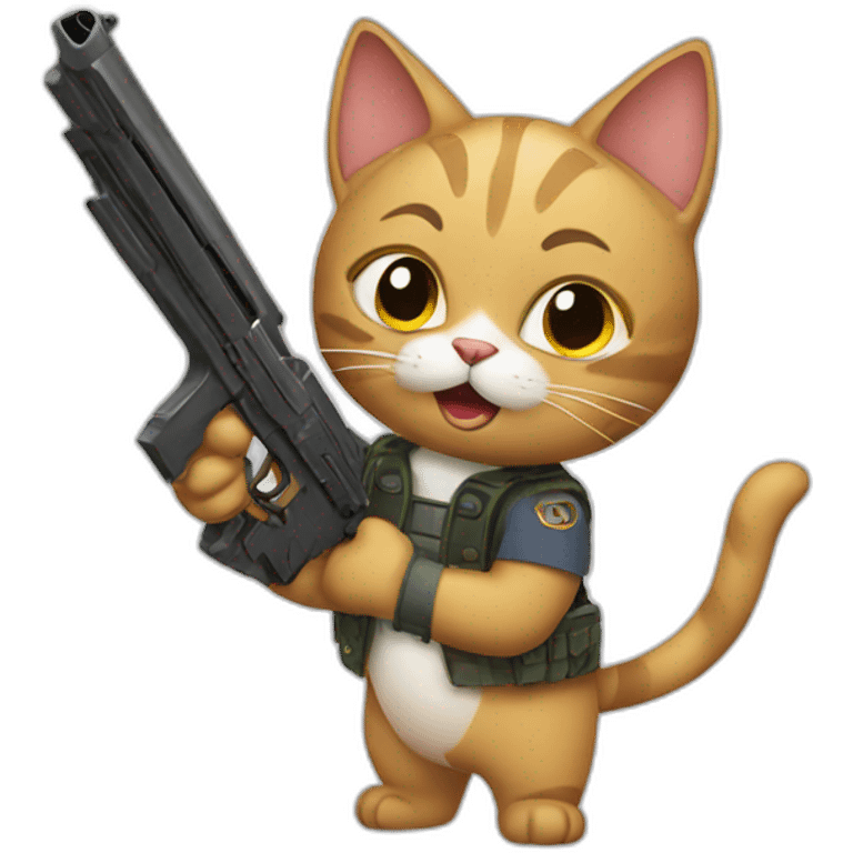 cat with a gun emoji