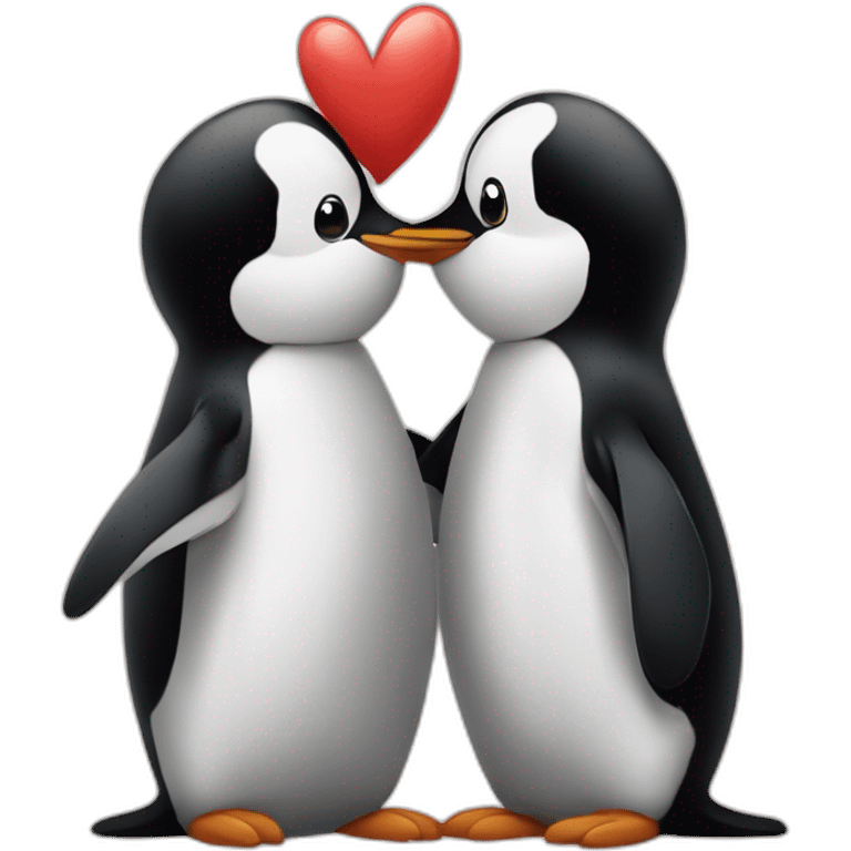 Pingüino lanzando besos emoji