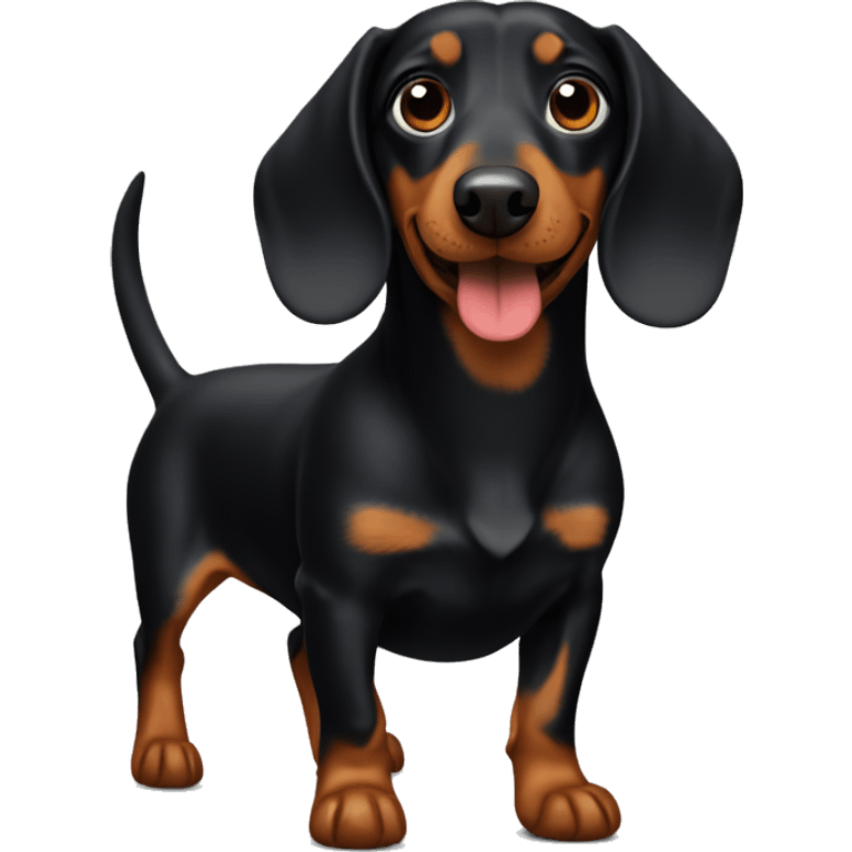 A daschund black dog emoji