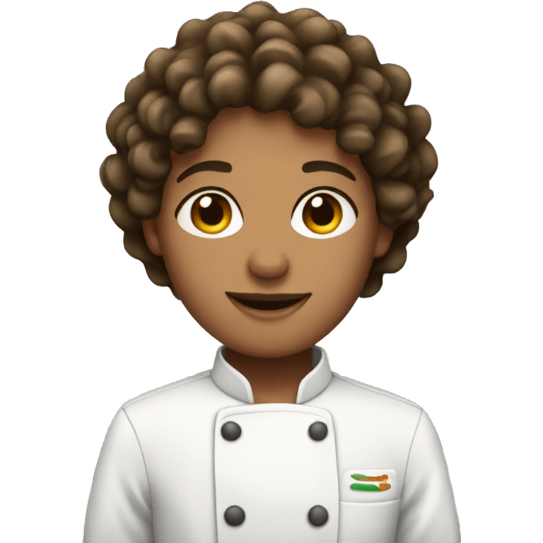 chef with short brown curly hair  emoji