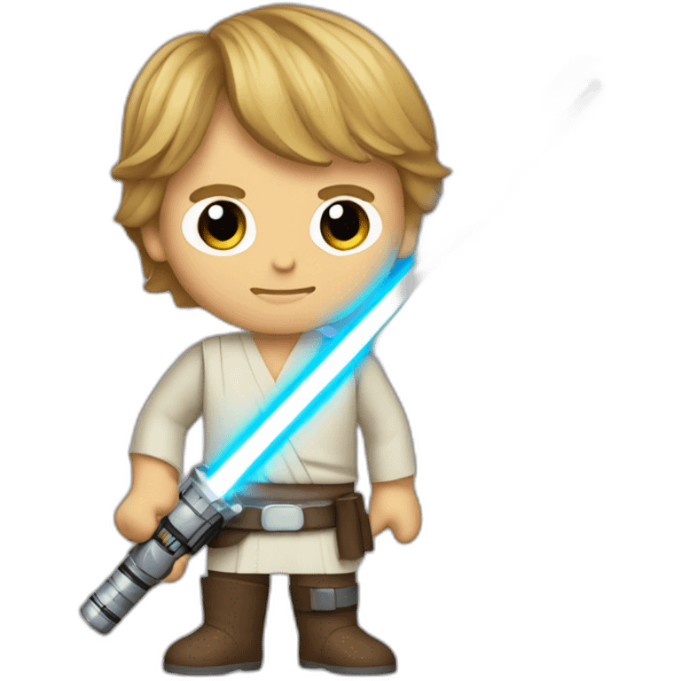 Luke skywalker with lightsaber emoji