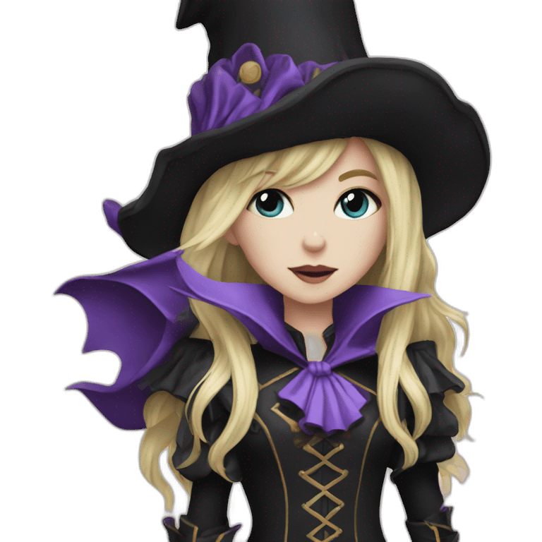 long-hair blond femboy gothic magician emoji