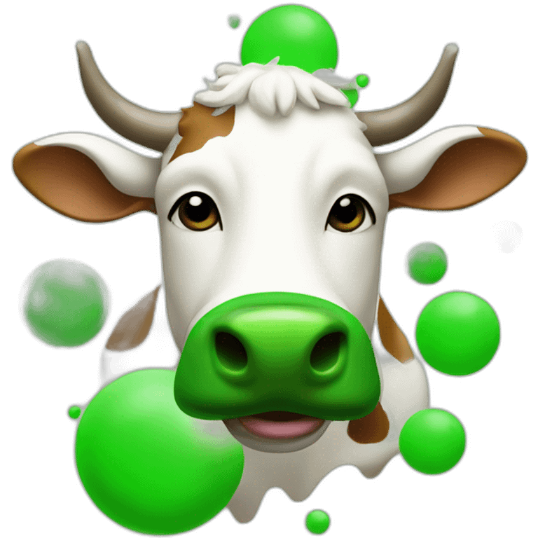 Cow with green gas cloud behind it emoji