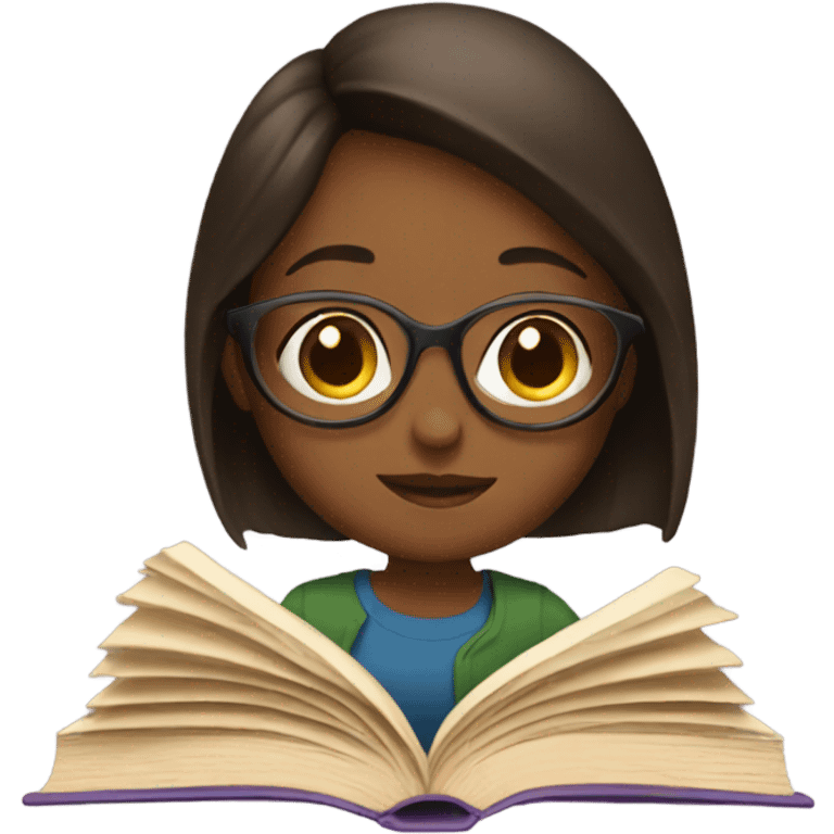 girl reading books emoji