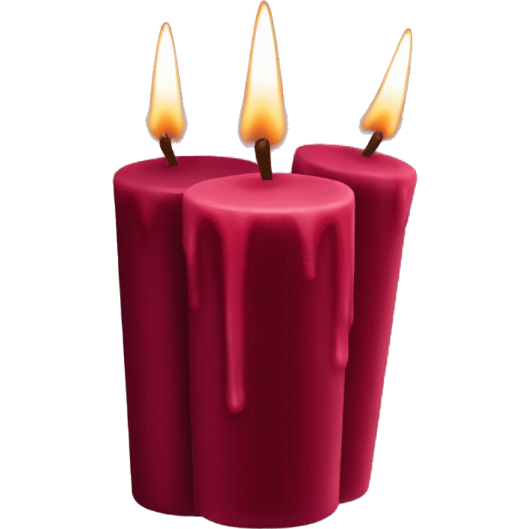 3 Dark red velvet candles emoji