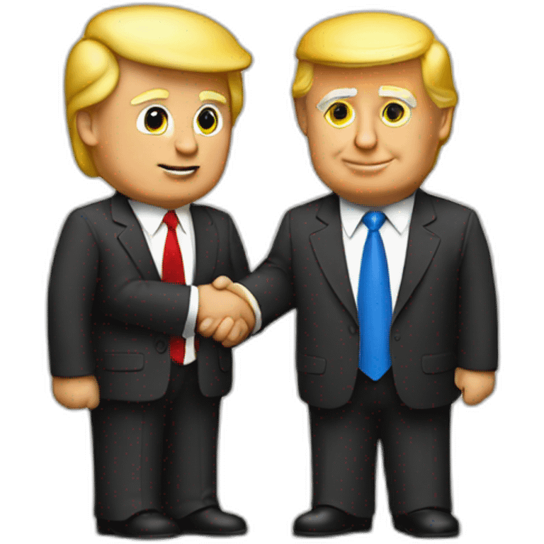 Trump Shaking Hands with Trump emoji