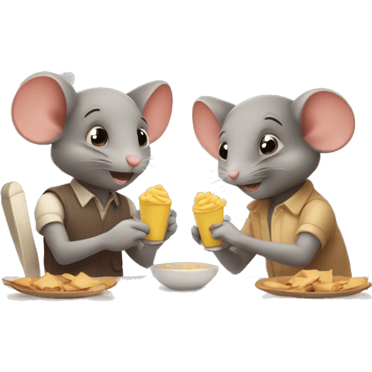 two cute mice on a date  emoji