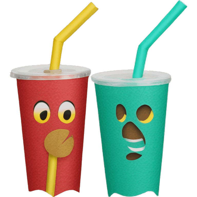 Colored Paper straw emoji