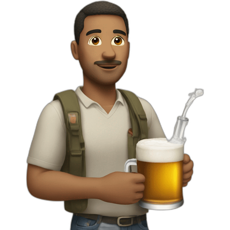 Man with a beer bong emoji