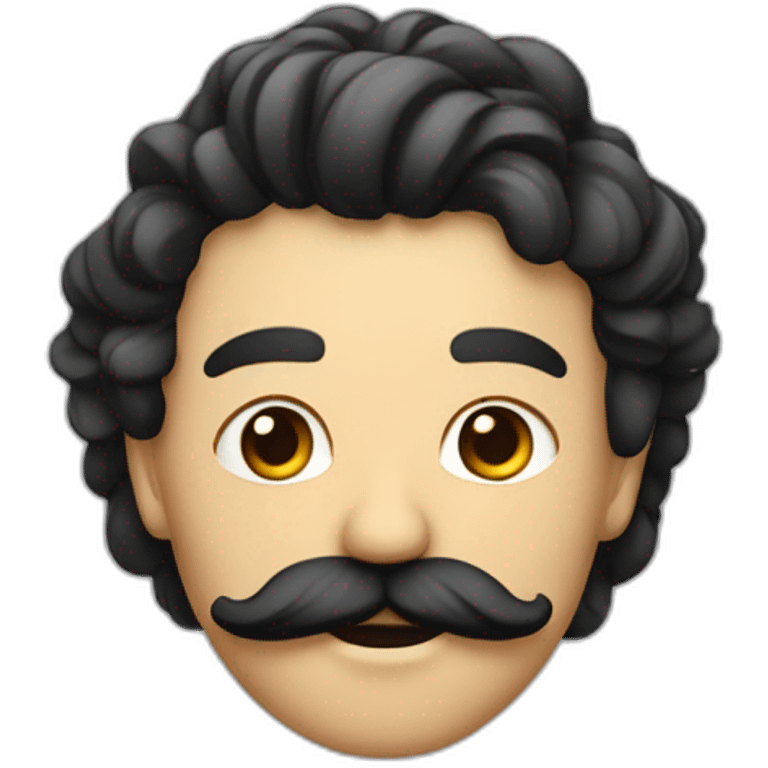 Homme noir avec des tresses collés et un bouc et une moustache emoji