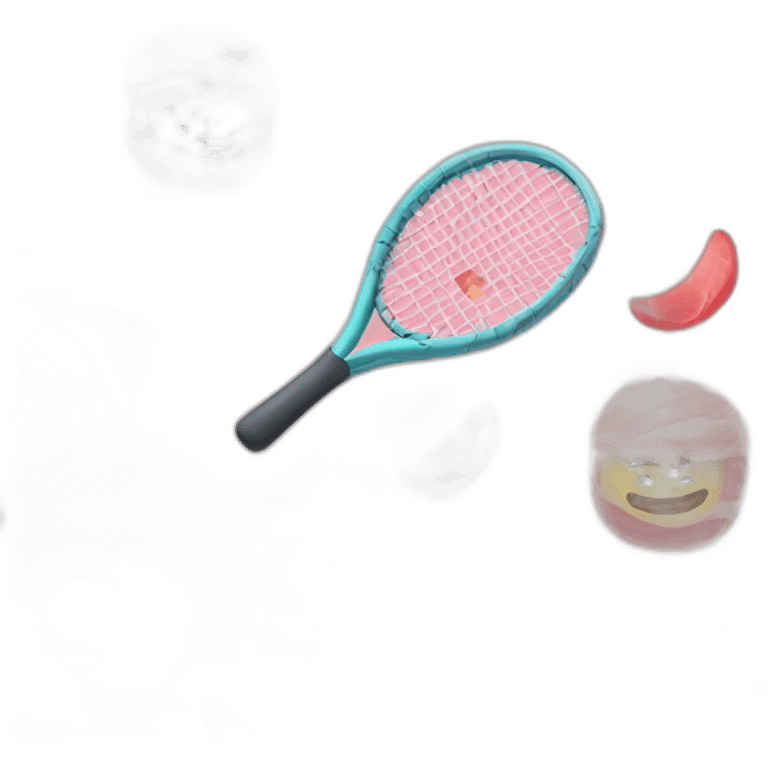 Kawaii jamon with tennis racket emoji