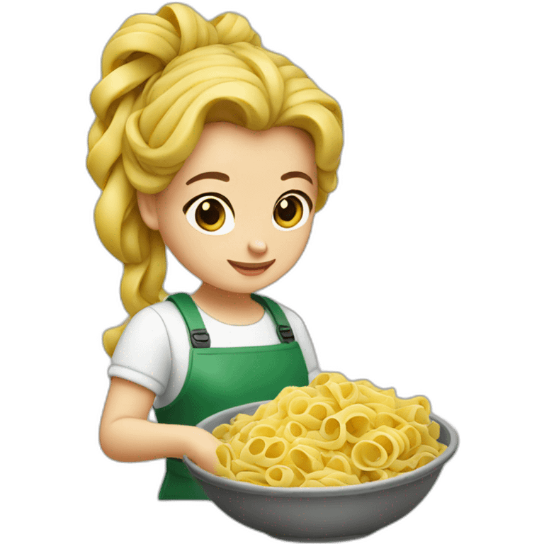 Italian girl making pasta emoji