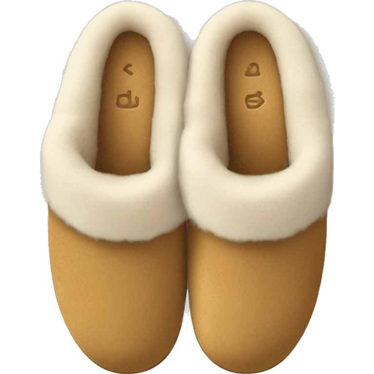 camel suede and fur slippers emoji