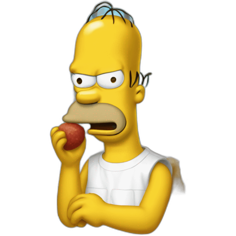 Homer mange son pied emoji