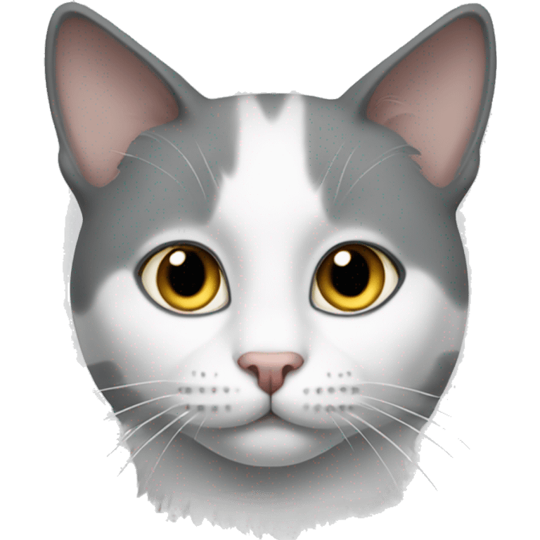 Grey and white cat emoji