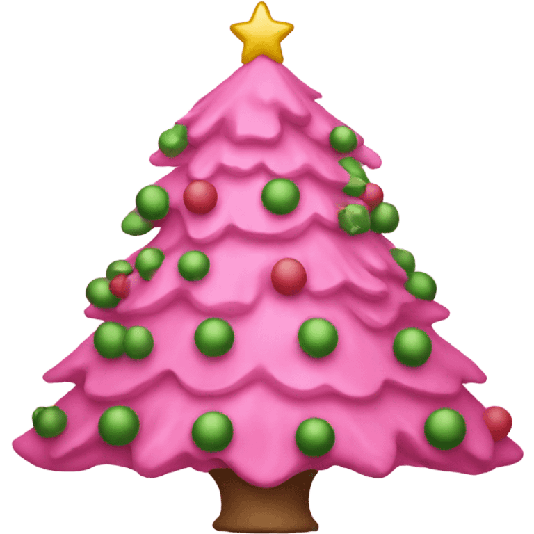 Pink Christmas tree emoji