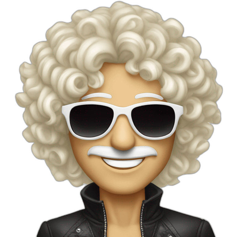 michel polnareff with white sunglasses and long curly blond hair emoji