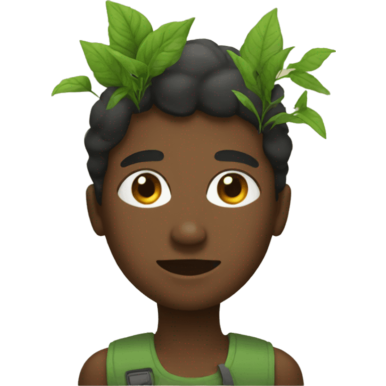 black person with plants emoji