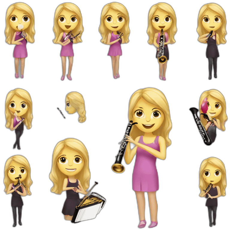 Blonde girl with oboe emoji