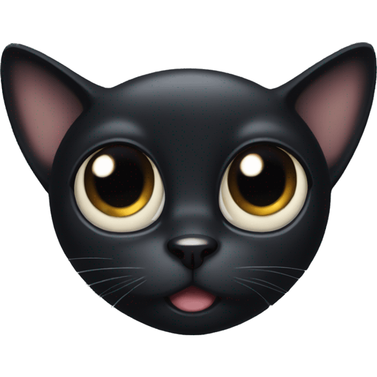 black cat dumb big eyes emoji