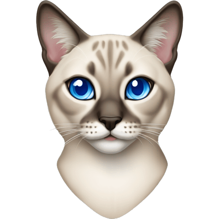 Lynx Siamese point cat with blue eyes emoji