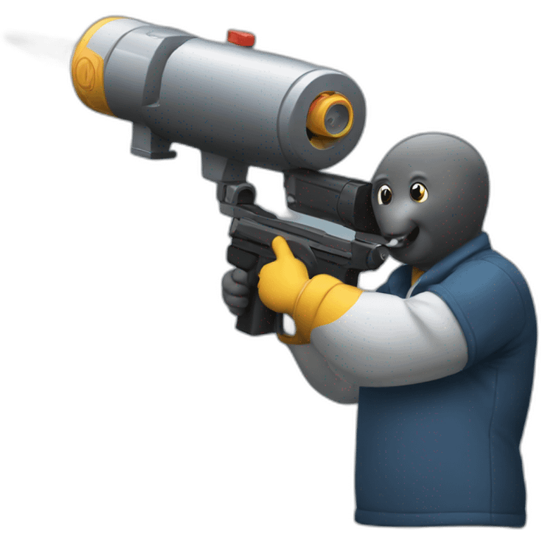 Seal shooting a pressure gun emoji