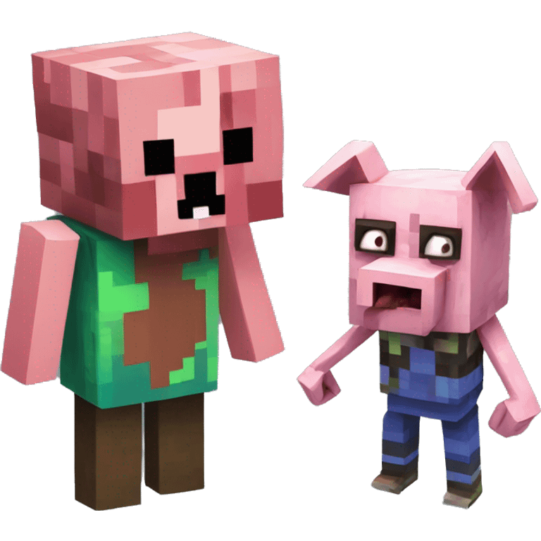 Zombie Pigman with Zombie from Minecraft emoji