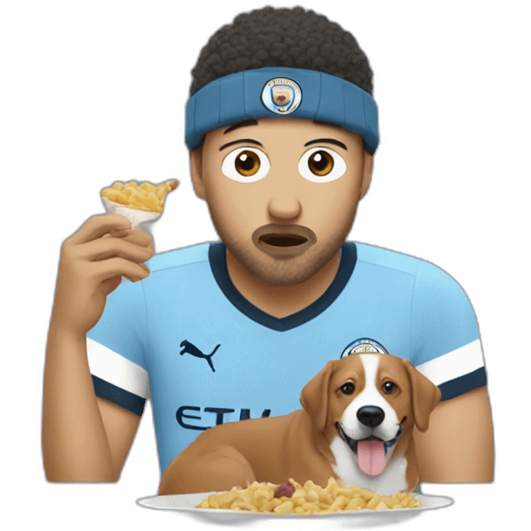 Man City fan eating a dog emoji