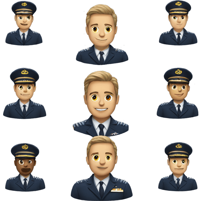 Pilot uniformed man portrait emoji