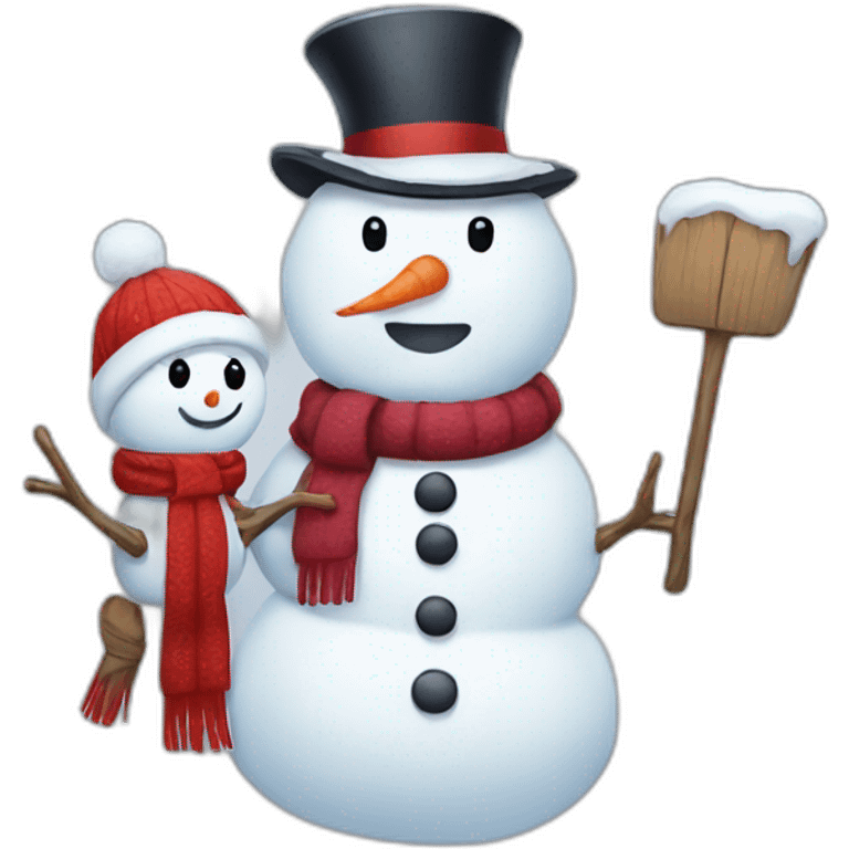 snowman and snow woman emoji