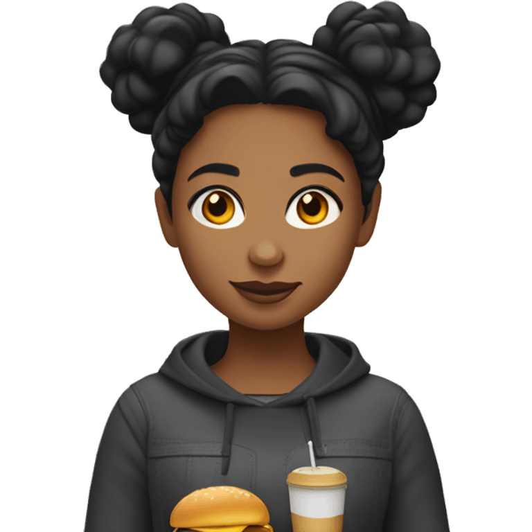 Brown skin girl black hair mcdonald’s  emoji