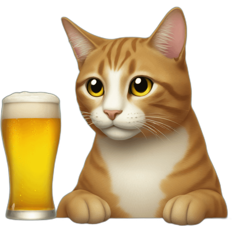 cat drinking beer emoji