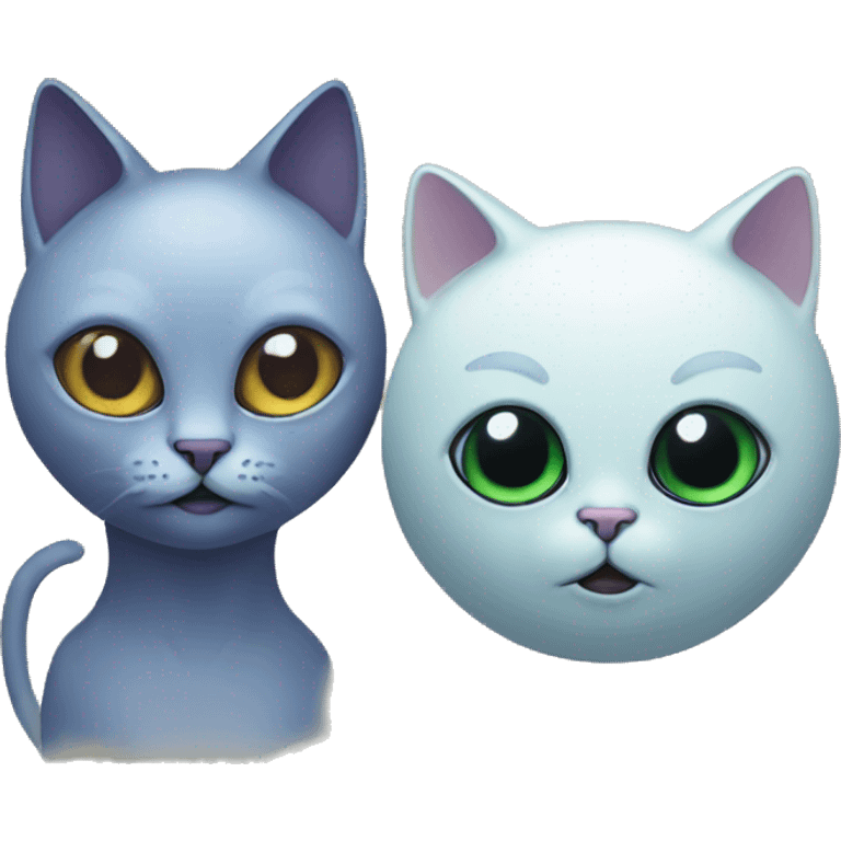 cat and alien emoji