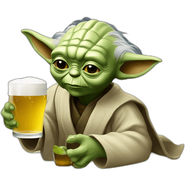 Master yoda drinking beer emoji